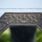Repelled brass mirror, 74x43cm