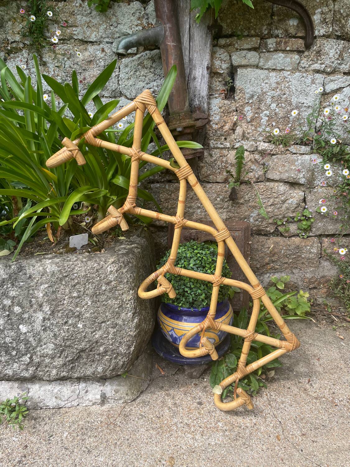 Rattan coat rack from the 70s