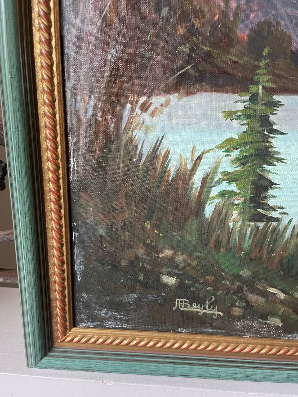 Large 20th century oil on canvas signed J. Beyly