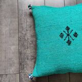Coussin marocain vert en coton