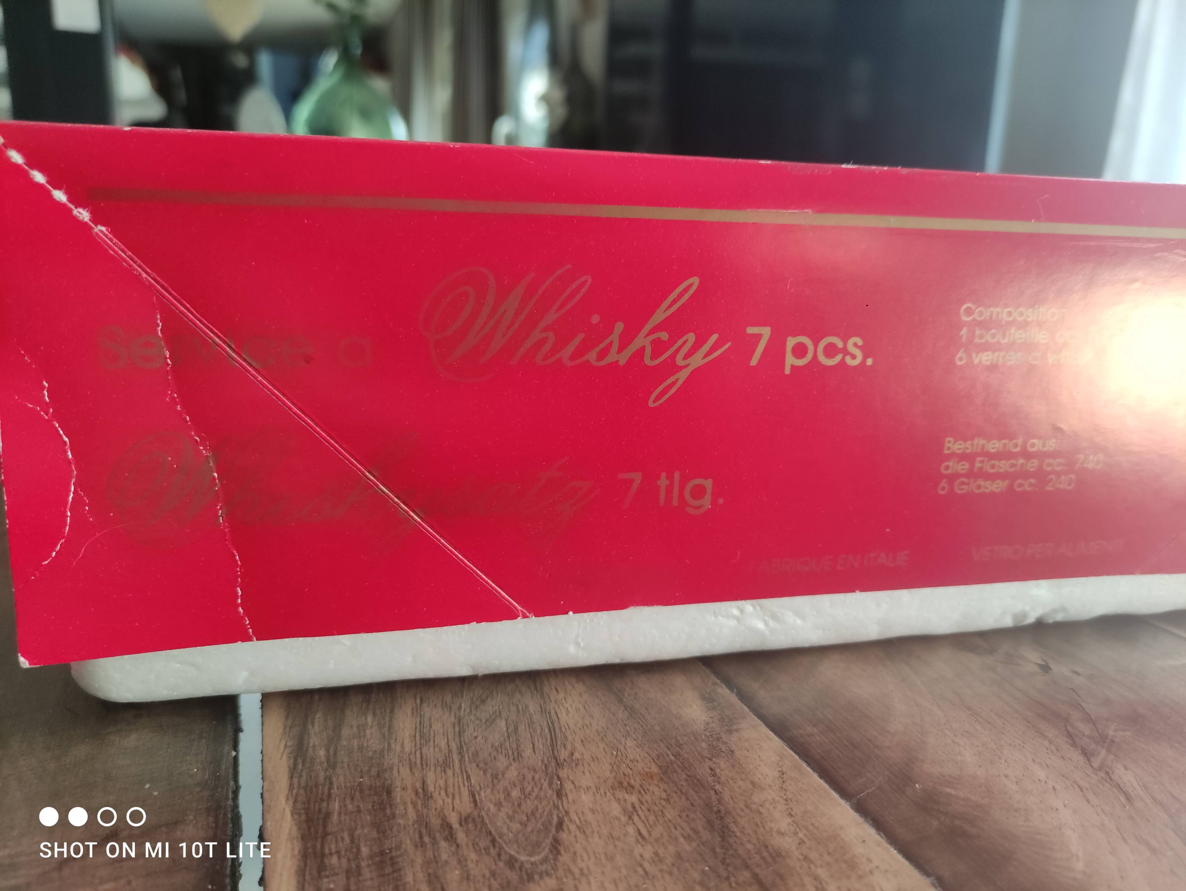 Whisky service 6pers 7pces italian glass A.Masserini