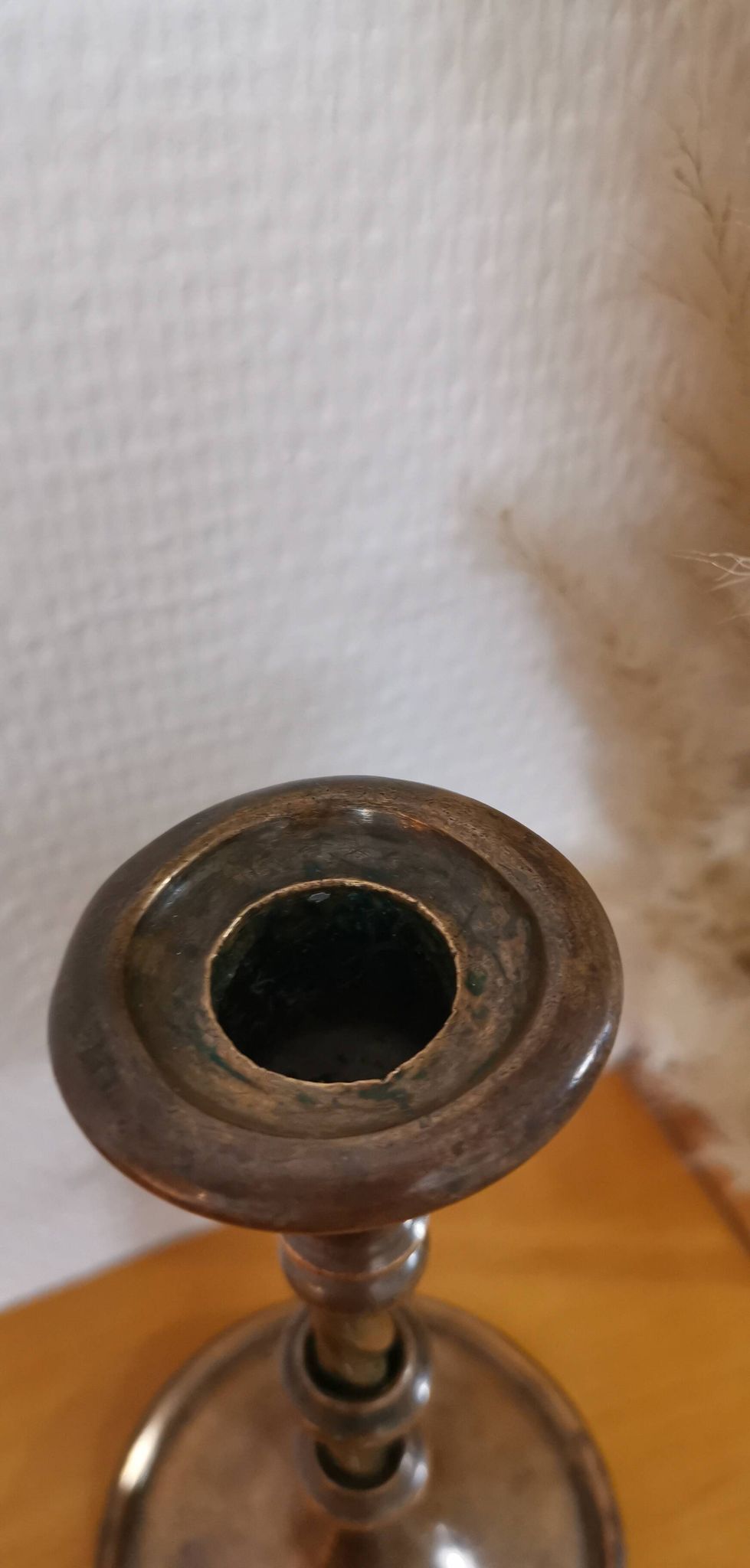 Old brass candle holder