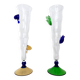 Pair of Transparent Murano Glass Flutes with Colored Details, Italy, 1980s