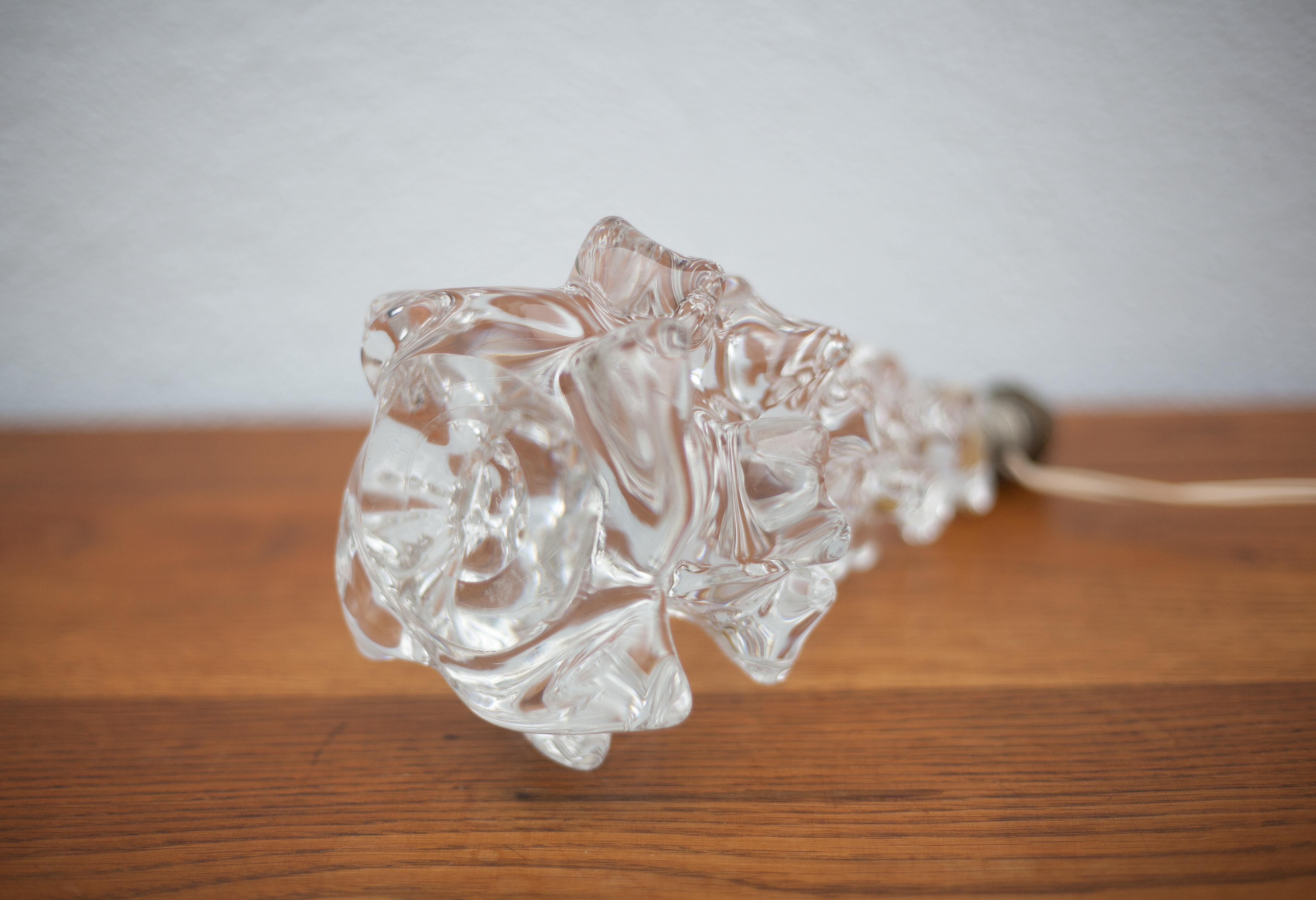 Lampe cristal vintage, pied de lampe, lampe de chevet, lampe à poser cristal schneider,60's