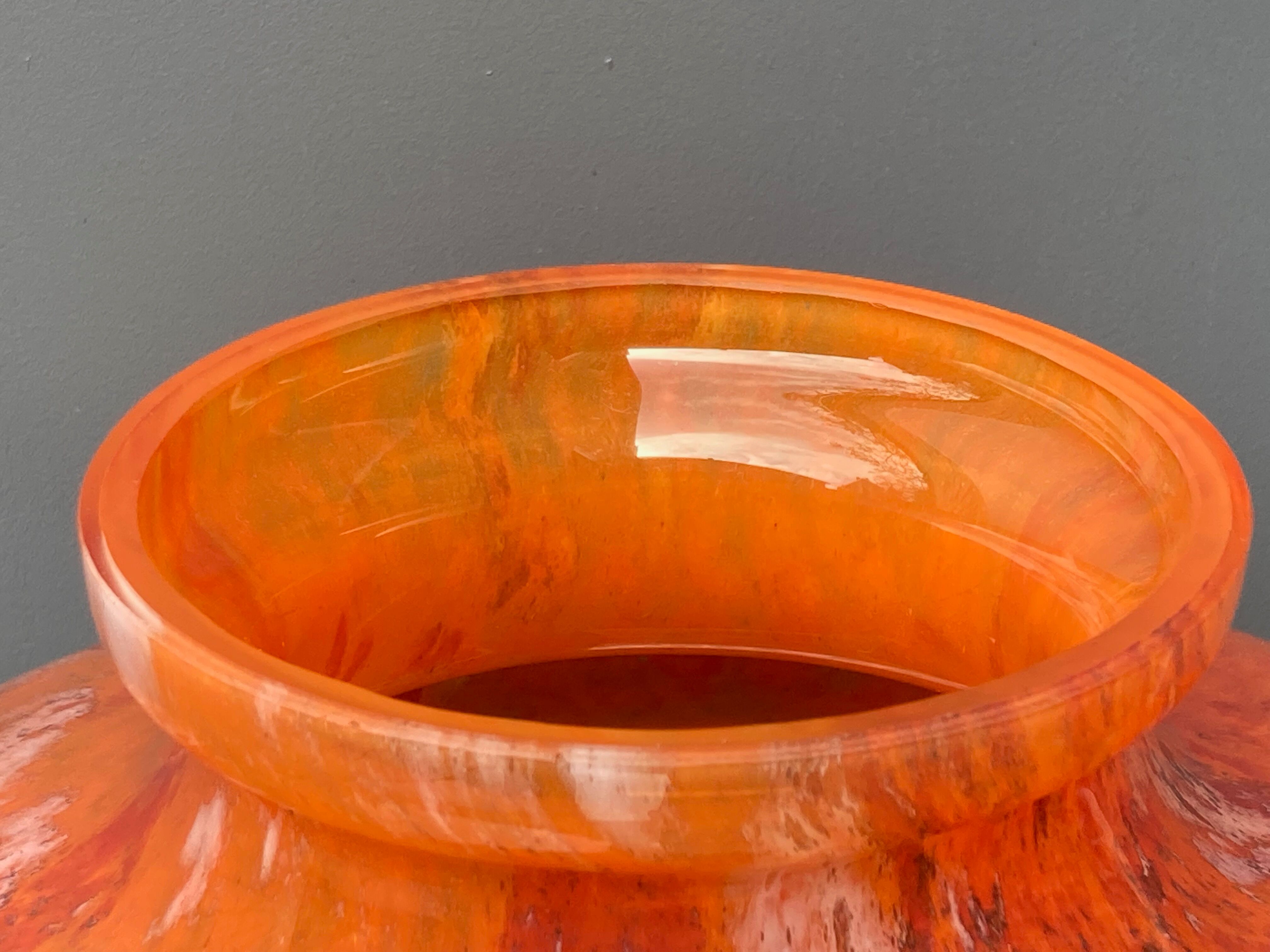 Large art-deco vase le lorrain glassware Daum Nancy 1925