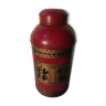 Pot rouge asiatique en métal avec couvercle