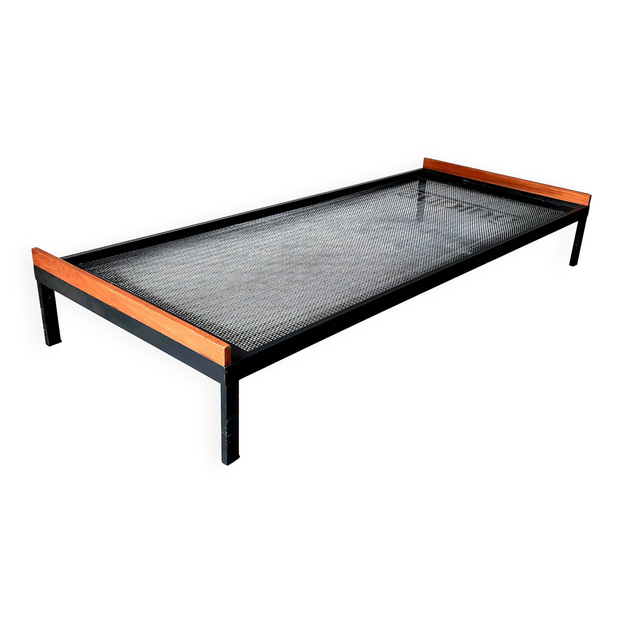 Daybed / Daybed Edition Auping in gray lacquered metal and oak - Vintage from the 50s / 60s