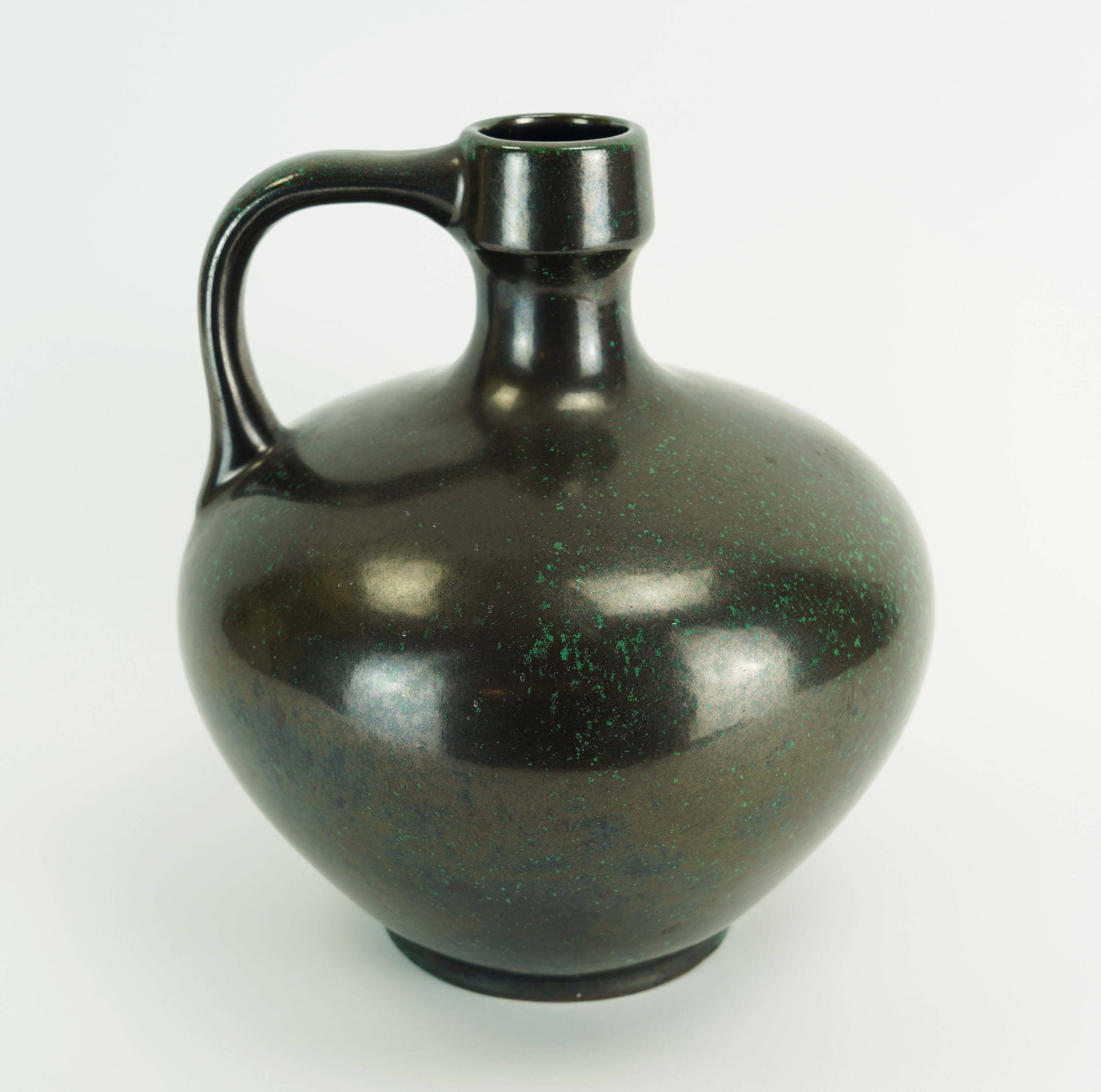 ruscha mid century VASE black and green kurt tschoerner model 340