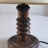 Turned wood table lamp, 1960