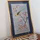 Japanese print on paper drawing of bird and flowers