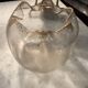 Frosted blown glass round vase with wavy neck, circa 1890-1910.