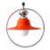 Mid century modern glossy orange pull down hanging lamp 1960s