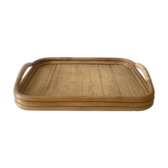 Vintage wicker tray