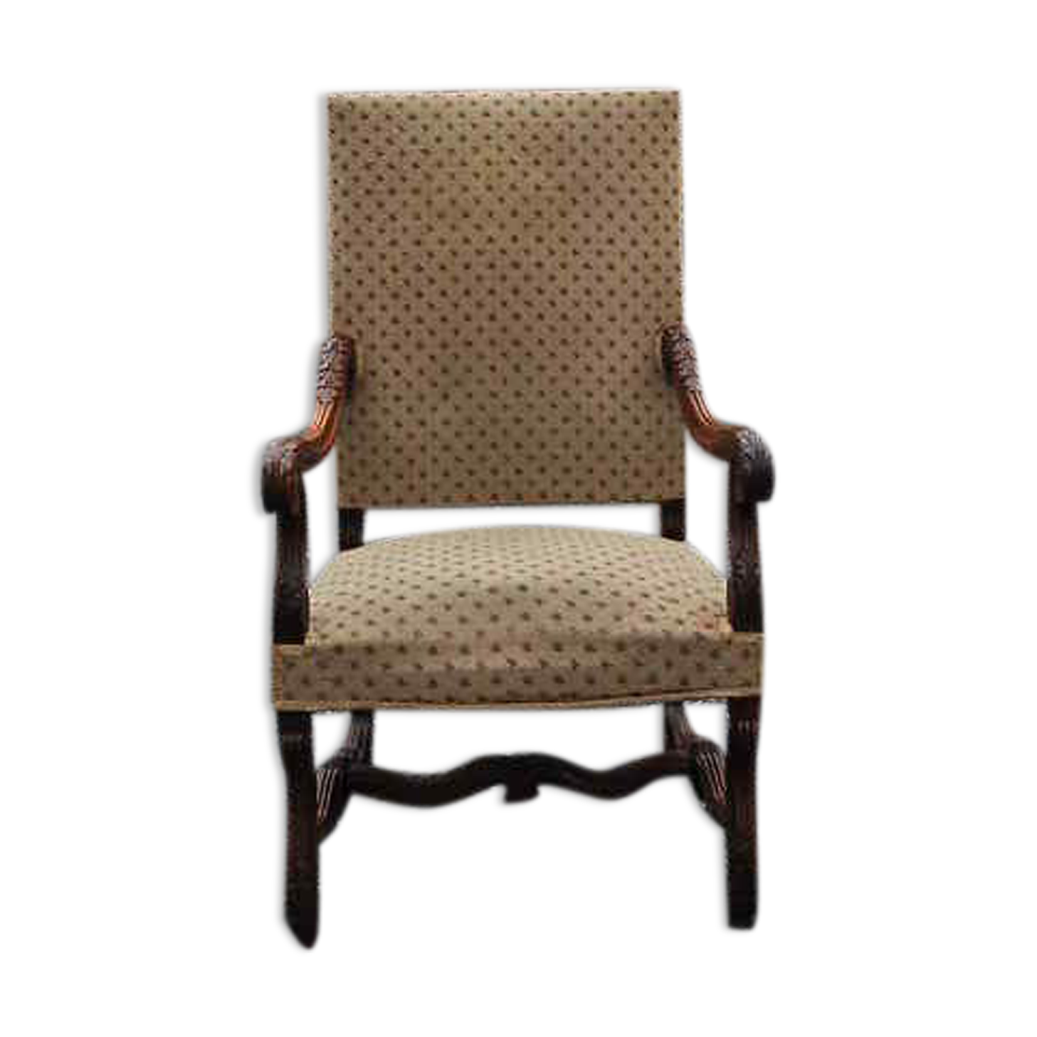 Walnut renaissance style armchair