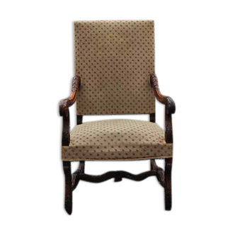 Walnut renaissance style armchair