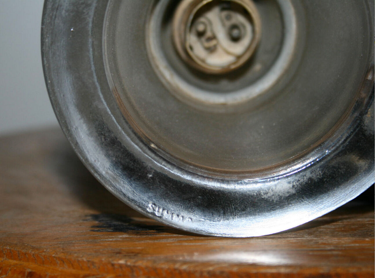 Metal and glass wooden desk lamp 1940
