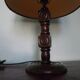Wooden Desk Lamp with Geometric Design and Fabric Shade, France