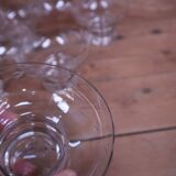 9 vintage engraved champagne glasses 1950