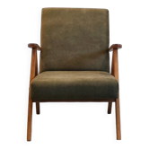 Fauteuil d'appoint du milieu du siècle Modèle B-310 Var en velours vert forêt