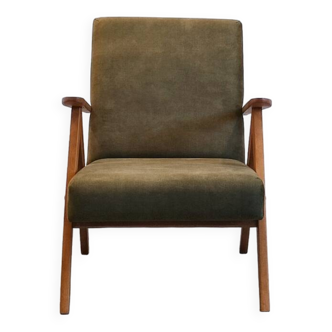 Mid-Century Accent Chair Model B-310 Var in Forest Green Velvet