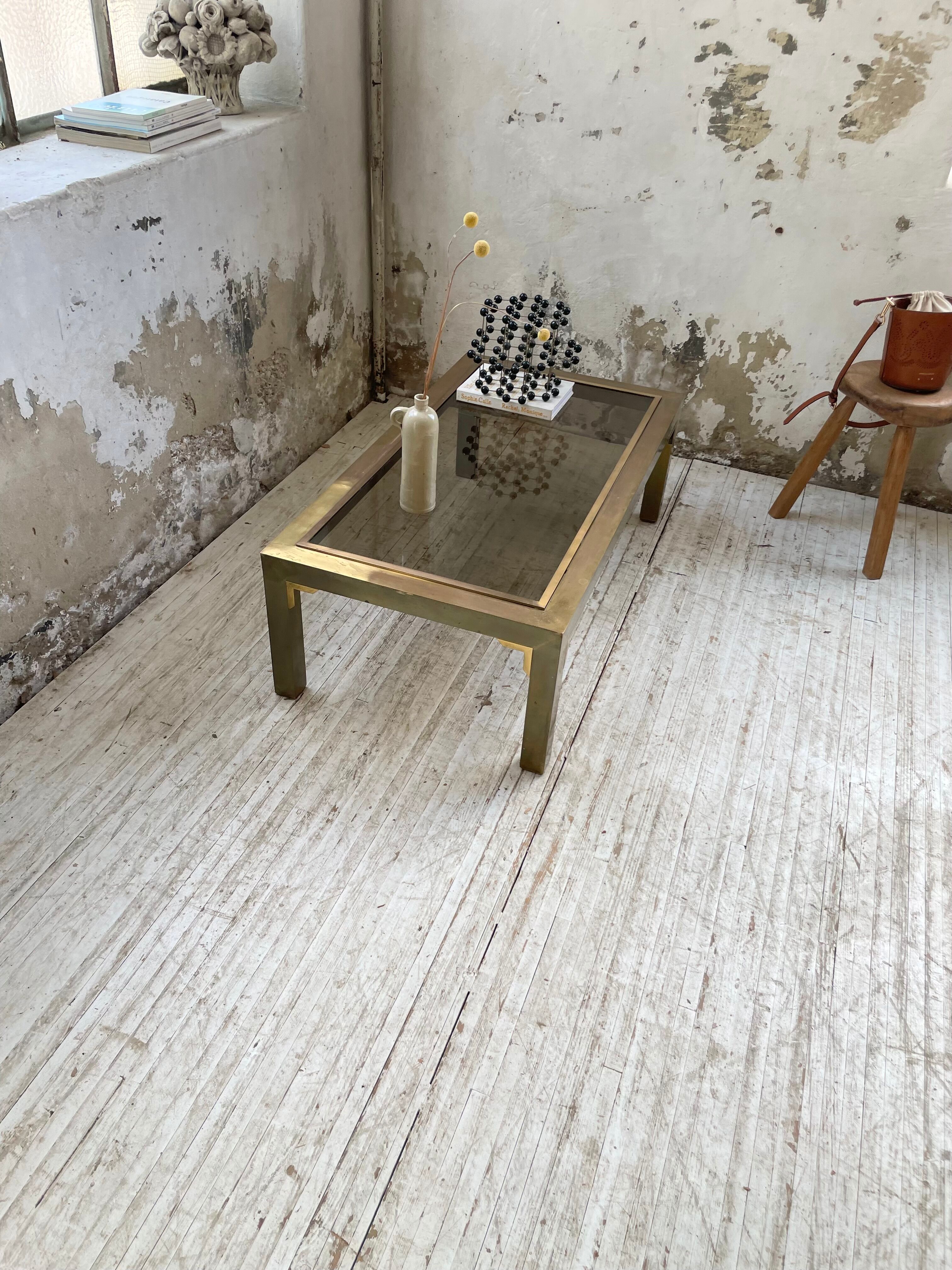 60s brass coffee table