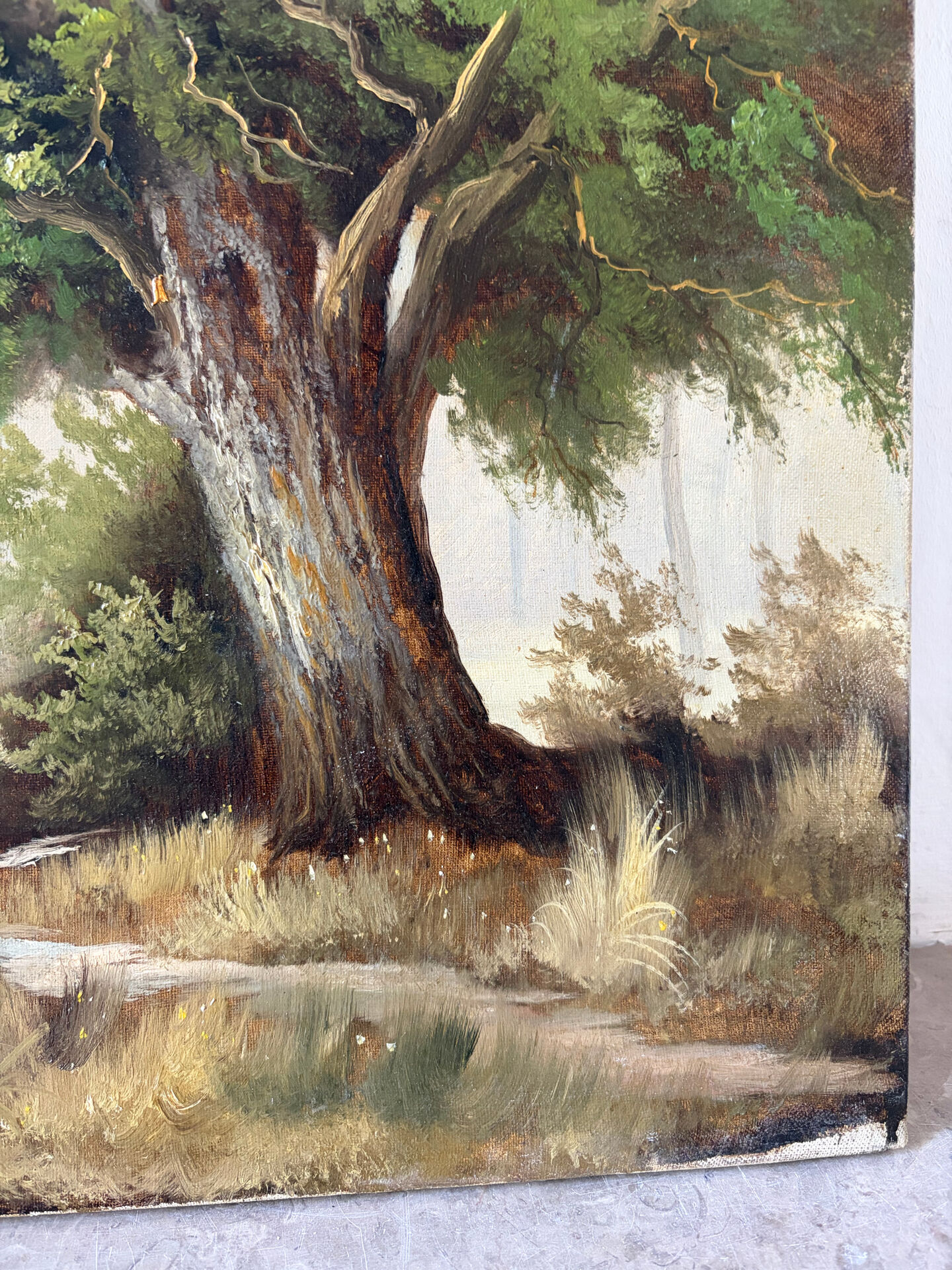 Le grand chêne, huile sur toile signé