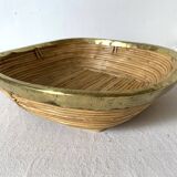 Rattan and brass basket 1960