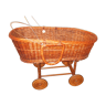 Braided base with wheels wood Wicker cradle