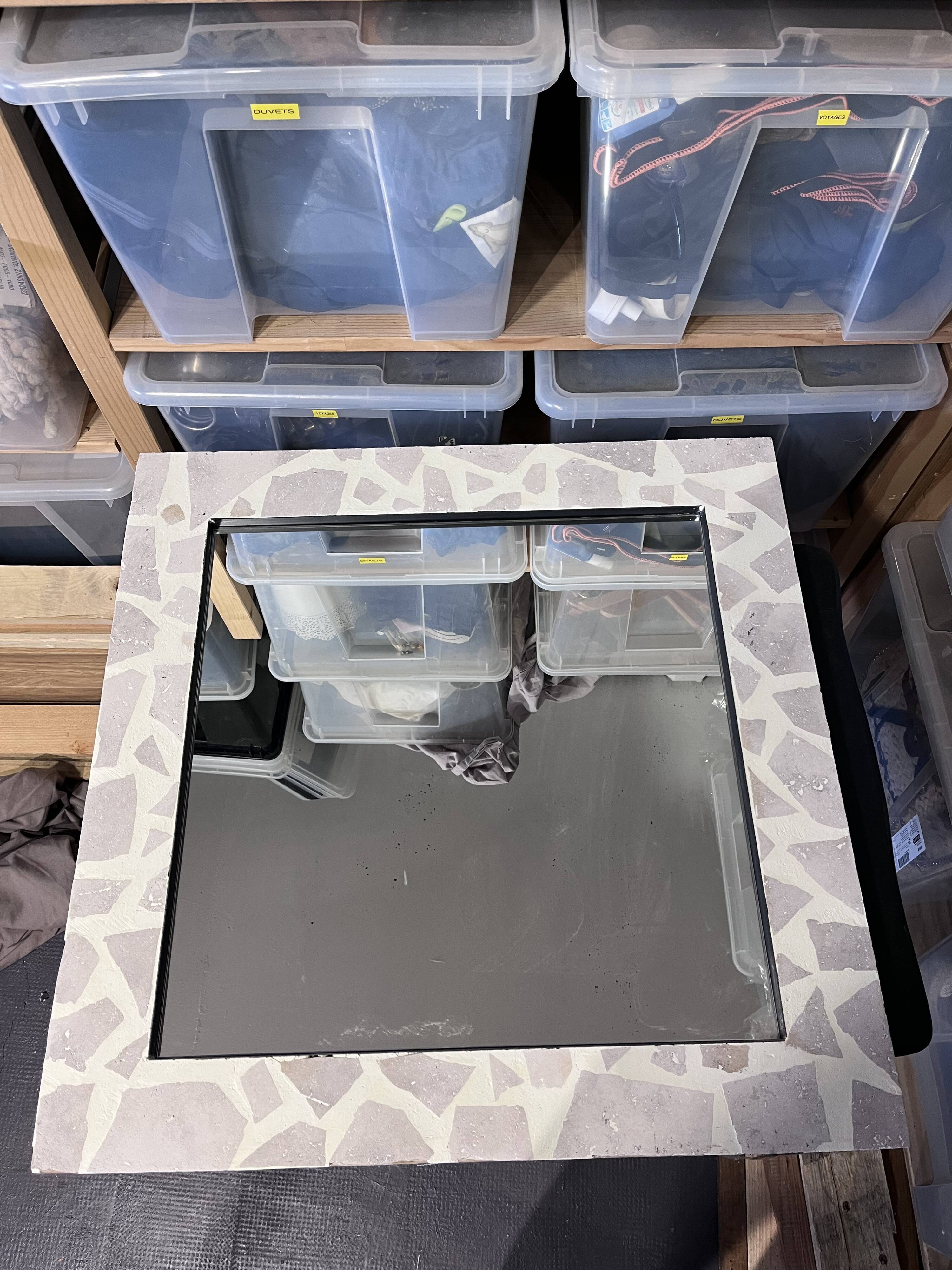 Miroir en travertin - fait main