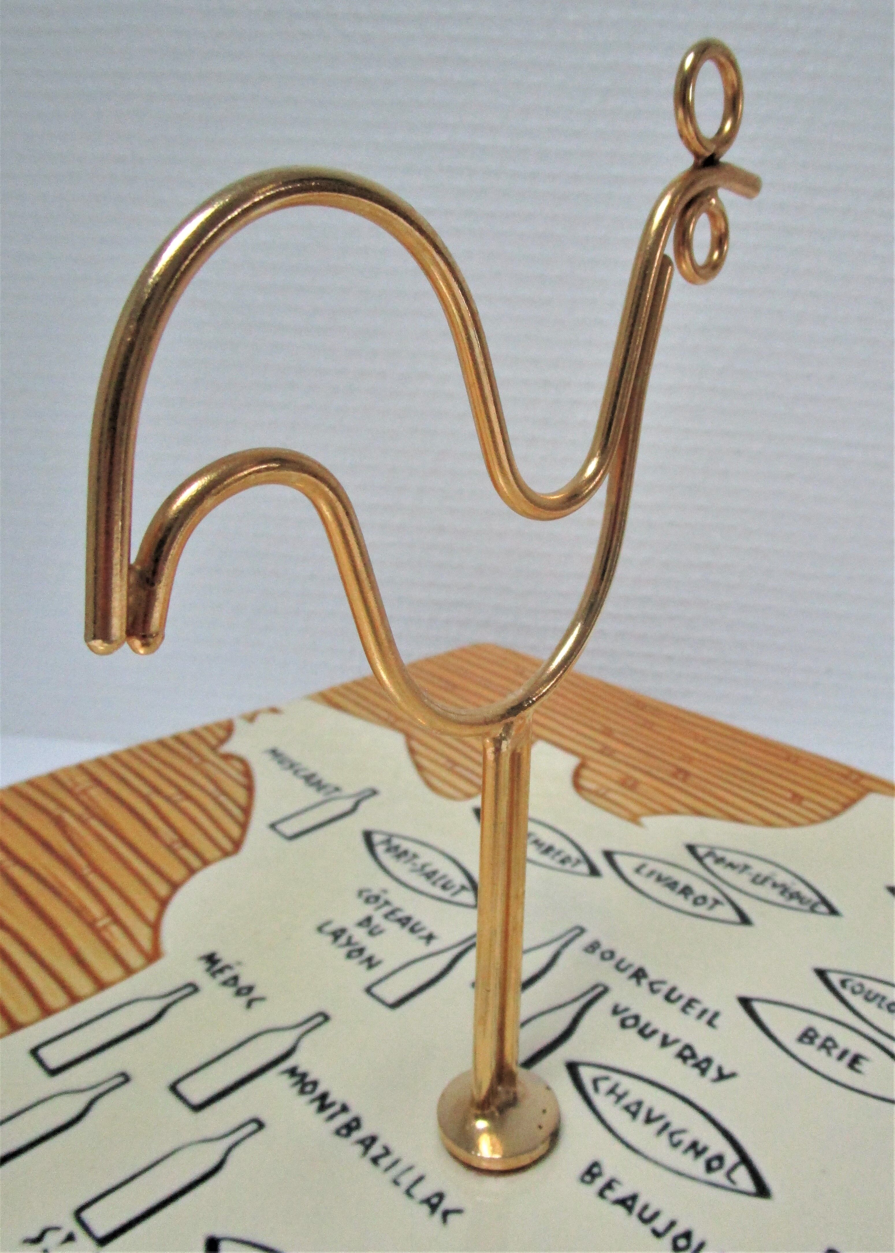 Ceramic cheese platter modernist rooster 60s