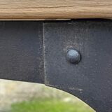 Indus coffee table: solid oak and metal