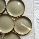 Set of 7 glazed stoneware plates
