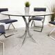 Table vintage verre et chrome 1970