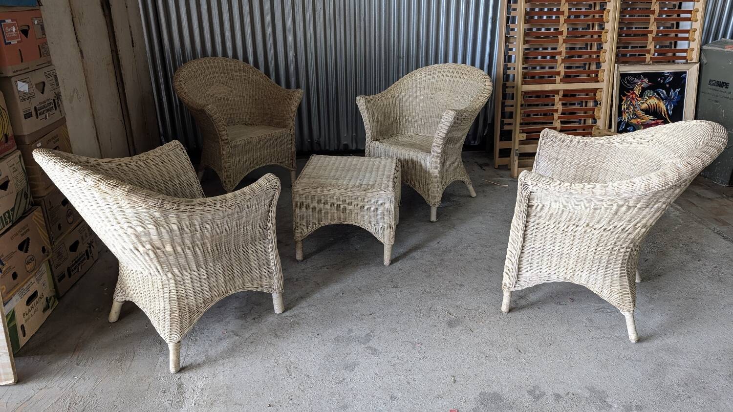Vintage rattan lounge