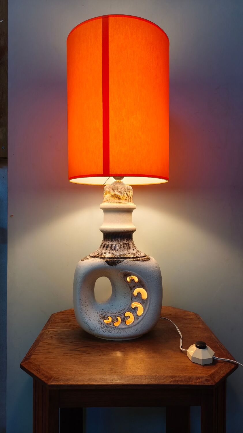 Fat Lav perforated ceramic lamp - vintage 1970