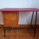 Bureau mid century skaï rouge