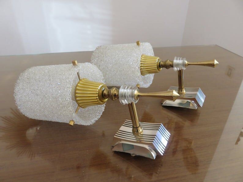 Paire d'applique en perspex années 50 60