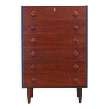 Teak chest of drawers, Danish design, 1970s, production: Denmark