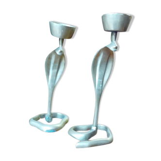 Pair of candlesticks candlestick cobra snake