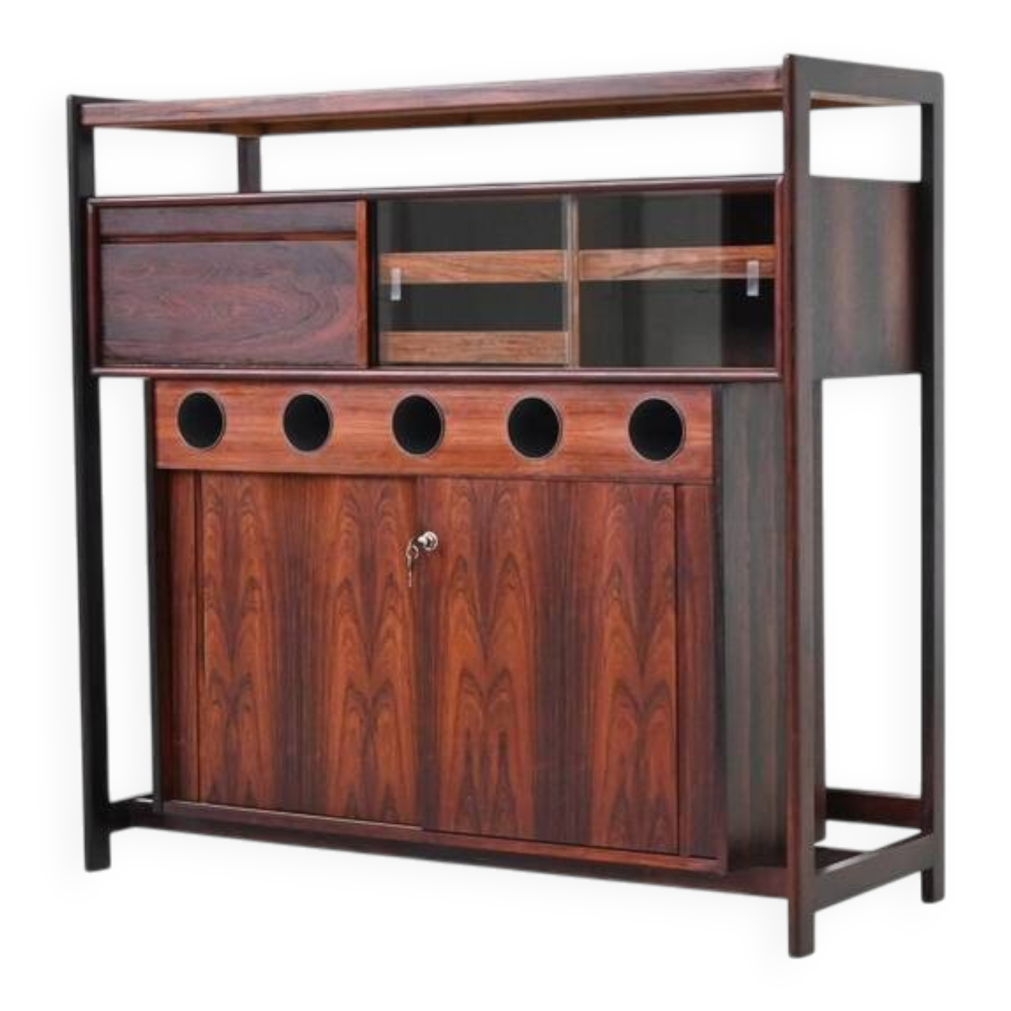 Knud Bent dry bar in rosewood Dyrlund Denmark 1960
