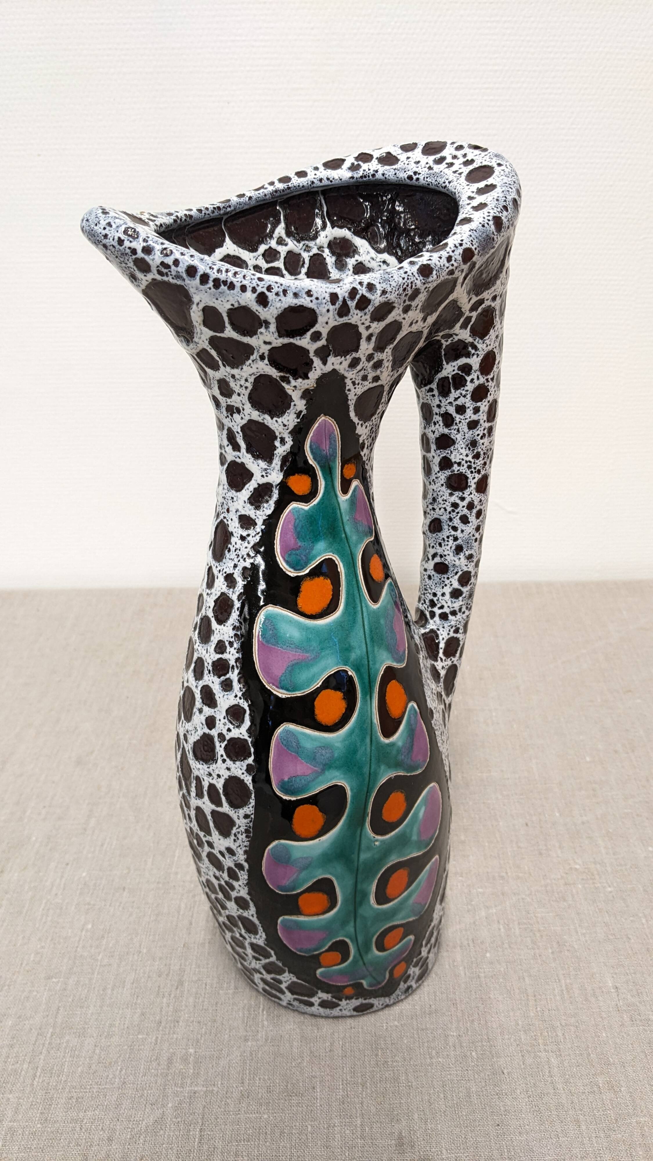 Ceramic vase by Marino Le Vaucour in Vallauris, France, circa 1960.