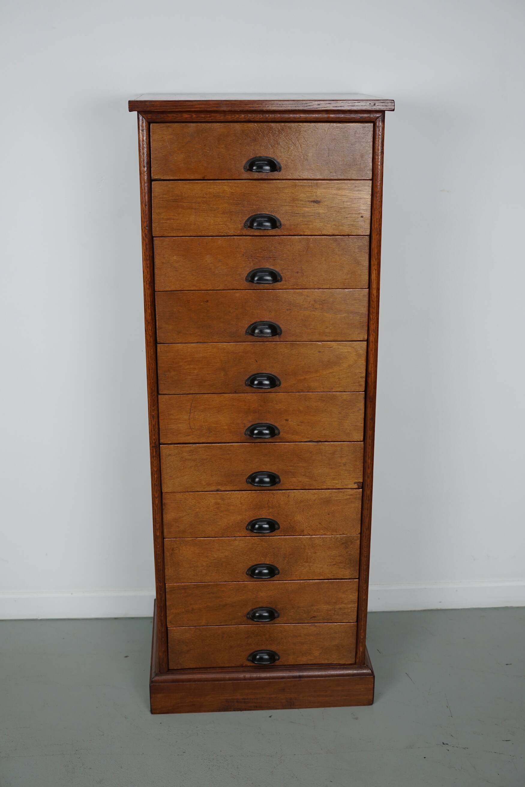 Vintage Dutch Poplar Apothecary / Filing Cabinet, 1950s