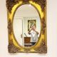 3 large oval mirrors, 19th century style, gilded with square frames and beautiful moulding.