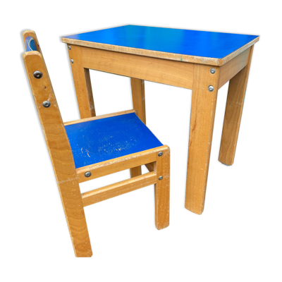 Bureau et siège enfant vintage 1980