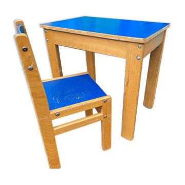Bureau et siège enfant vintage 1980