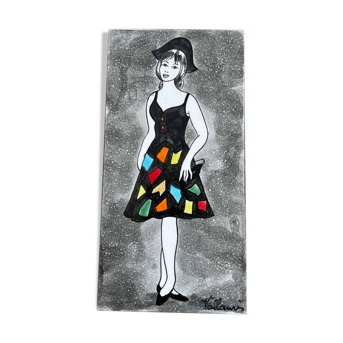 Vallauris decorative earthenware tile