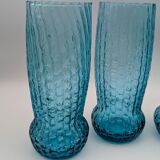 lot 4 glasses to orangeade vintage blues