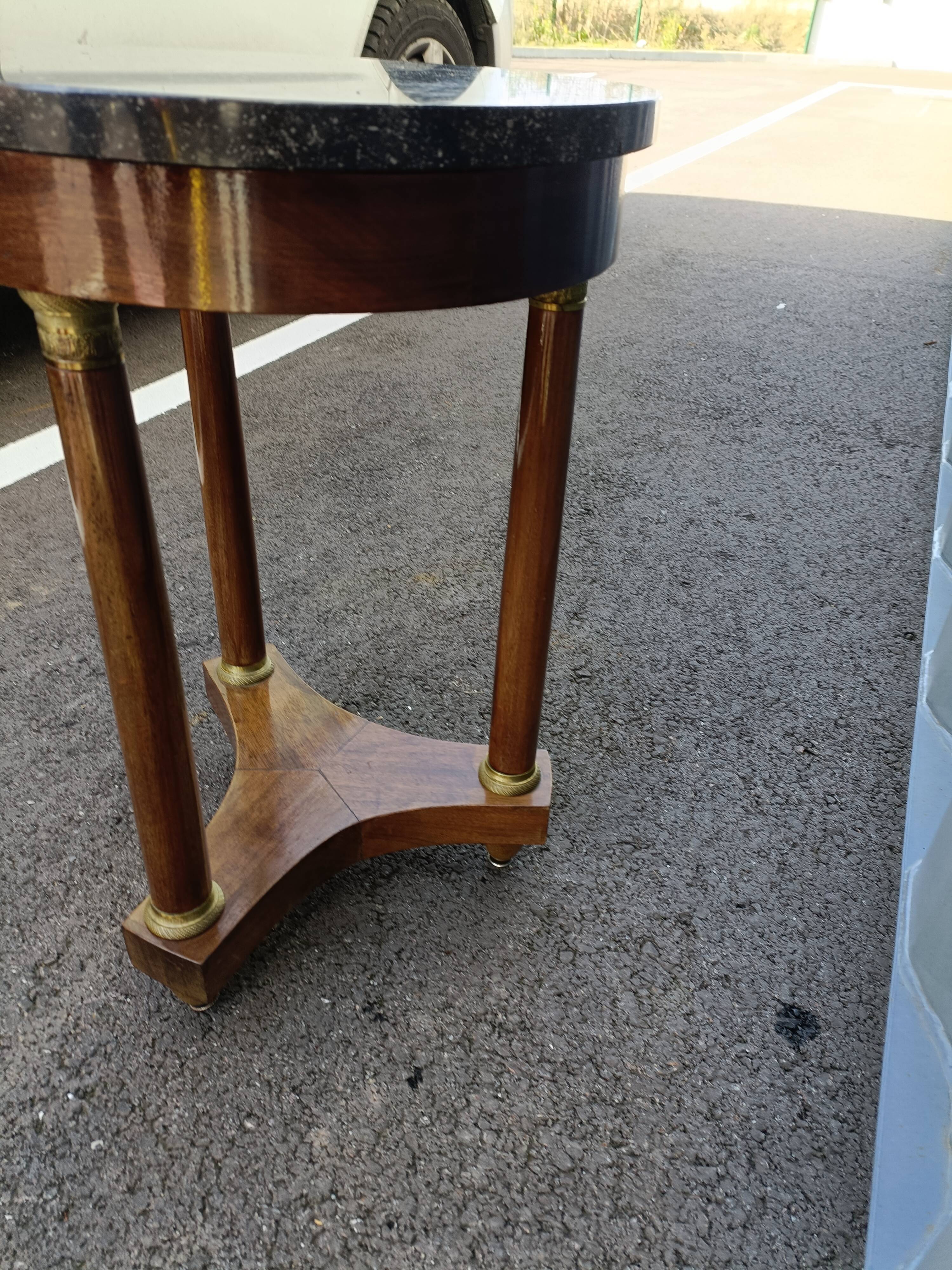 Gueridon side table empire style marble top