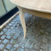Louis XV oval extendable dining table stripped in solid oak 260cm 1970