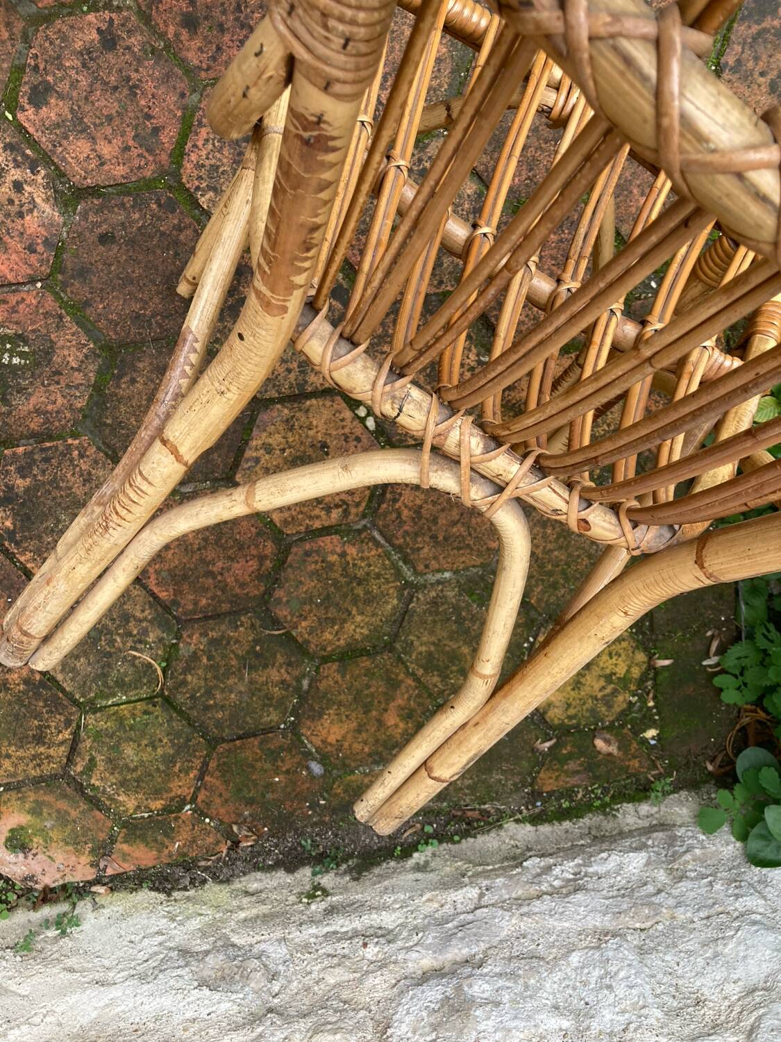 Lot de 10 chaises en rotin vintage